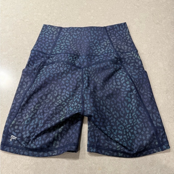 Pure Lux Navy and Teal Patterned Bike Shorts - Picture 4 of 5